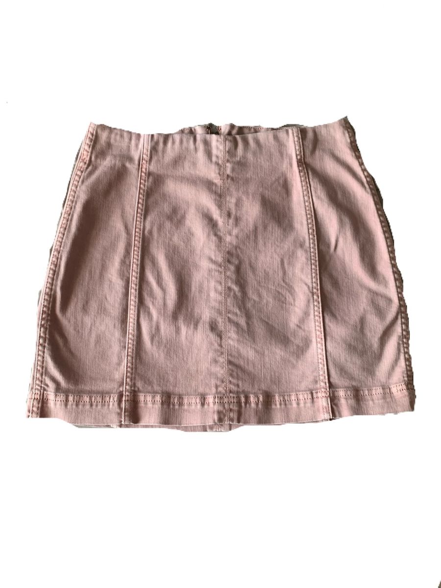 Pink denim skirt